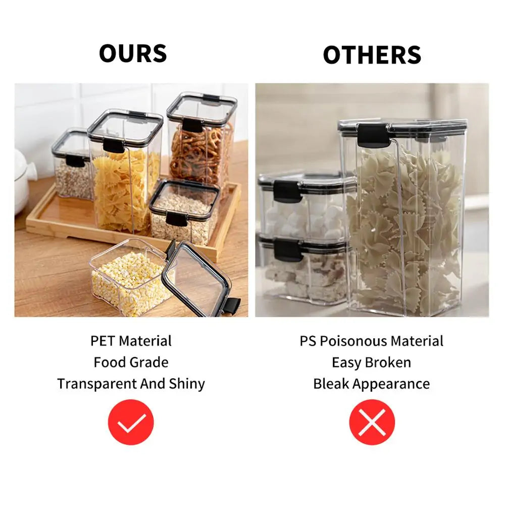 Plastic Food Storage Containers | Airtight, BPA-Free, Stackable Kitchen Organizer