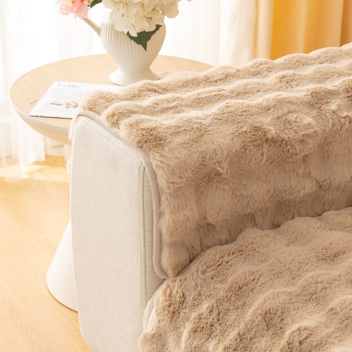 Super Soft Shaggy Plush Sofa Cover - Non-Slip, Ultra Cozy & Stylish Couch Protector