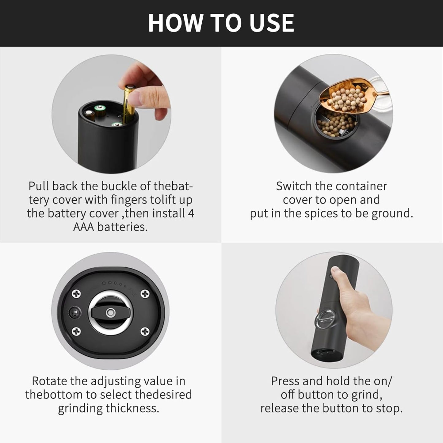 Premium Electric Salt & Pepper Grinder Set