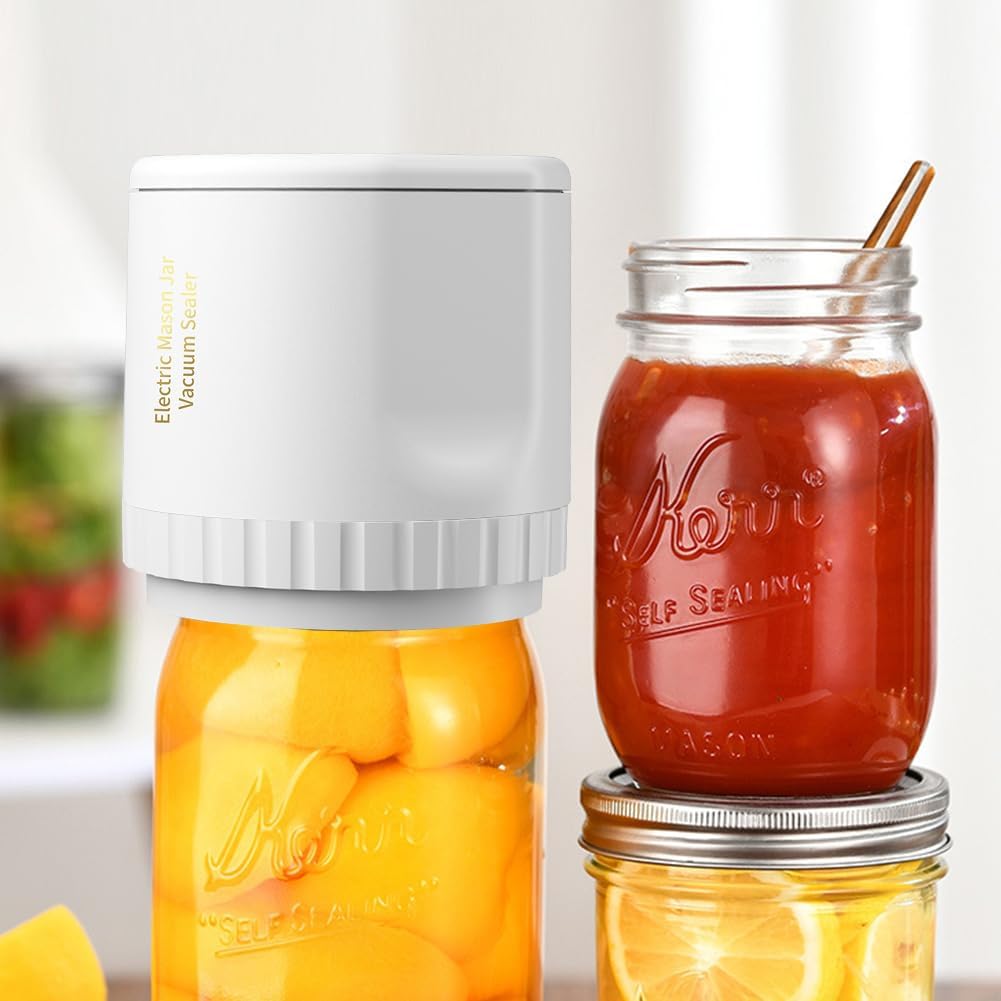 Electric Mason Jar Vacuum Sealer – Automatic, Cordless & 10 Lids Included 🚀