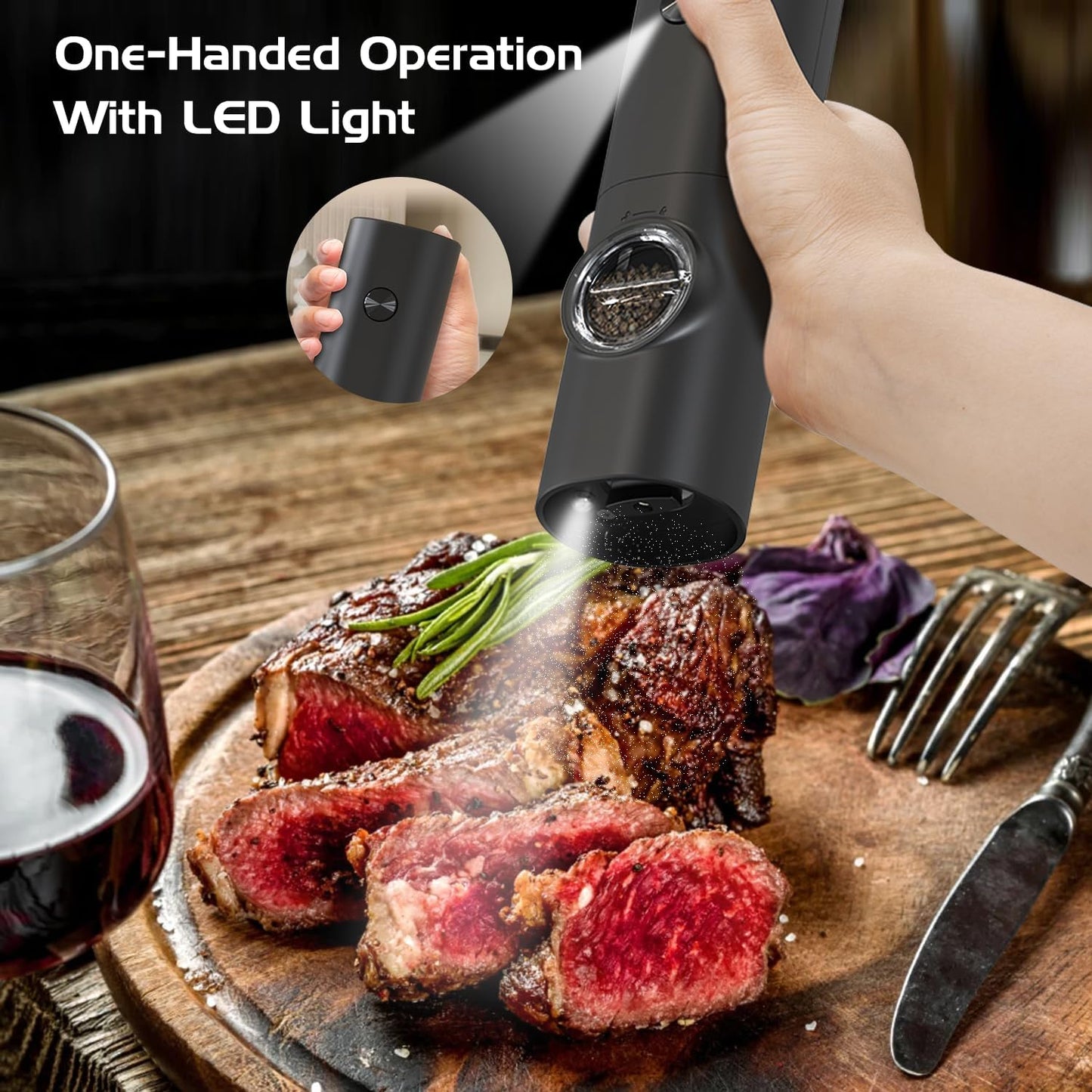 Premium Electric Salt & Pepper Grinder Set
