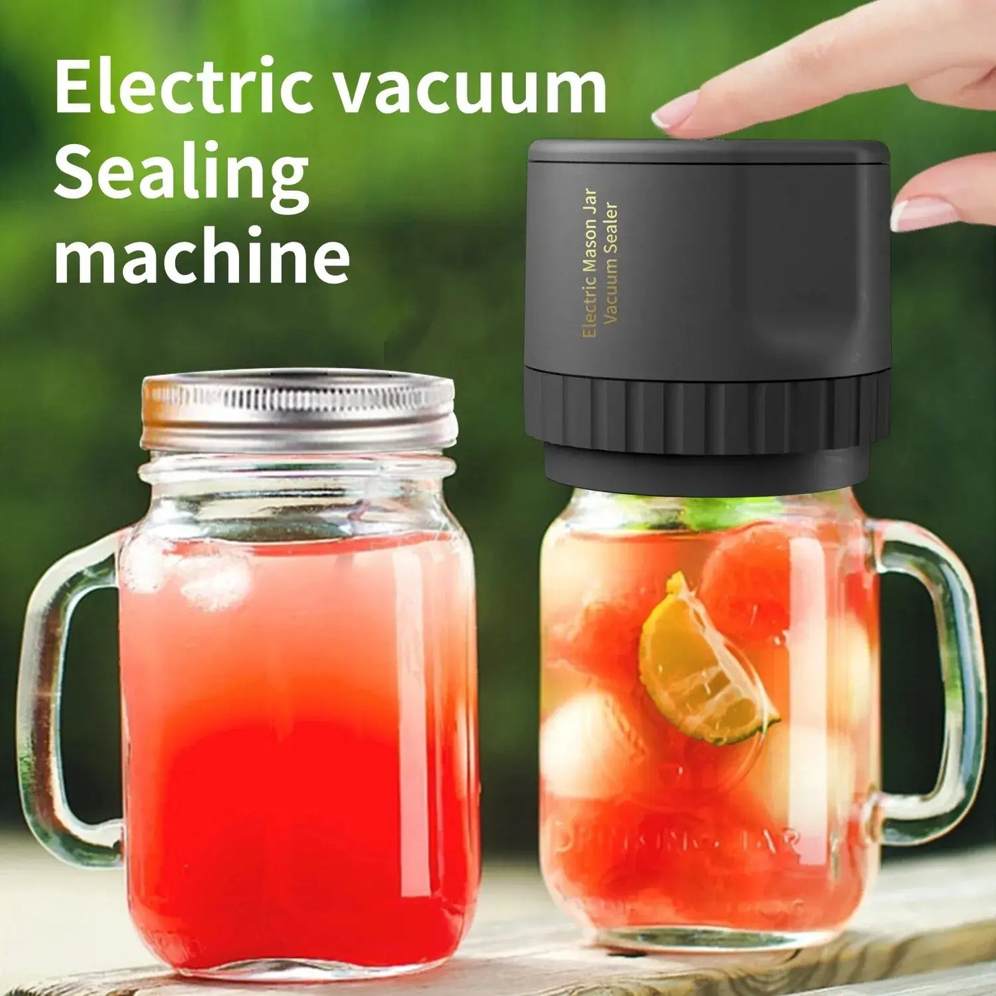 Electric Mason Jar Vacuum Sealer – Automatic, Cordless & 10 Lids Included 🚀