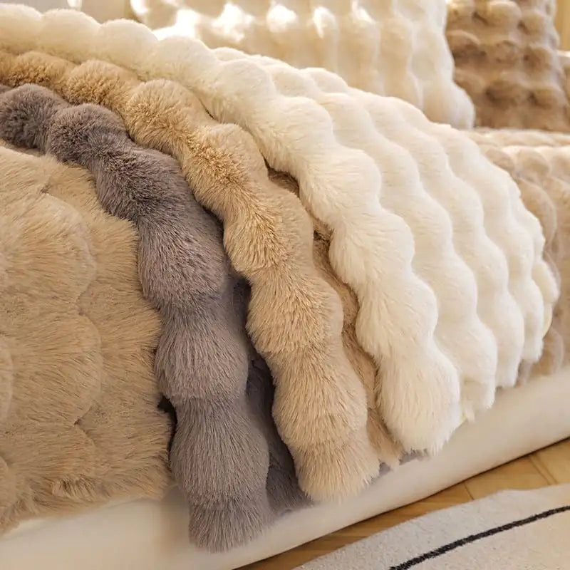 Super Soft Shaggy Plush Sofa Cover - Non-Slip, Ultra Cozy & Stylish Couch Protector
