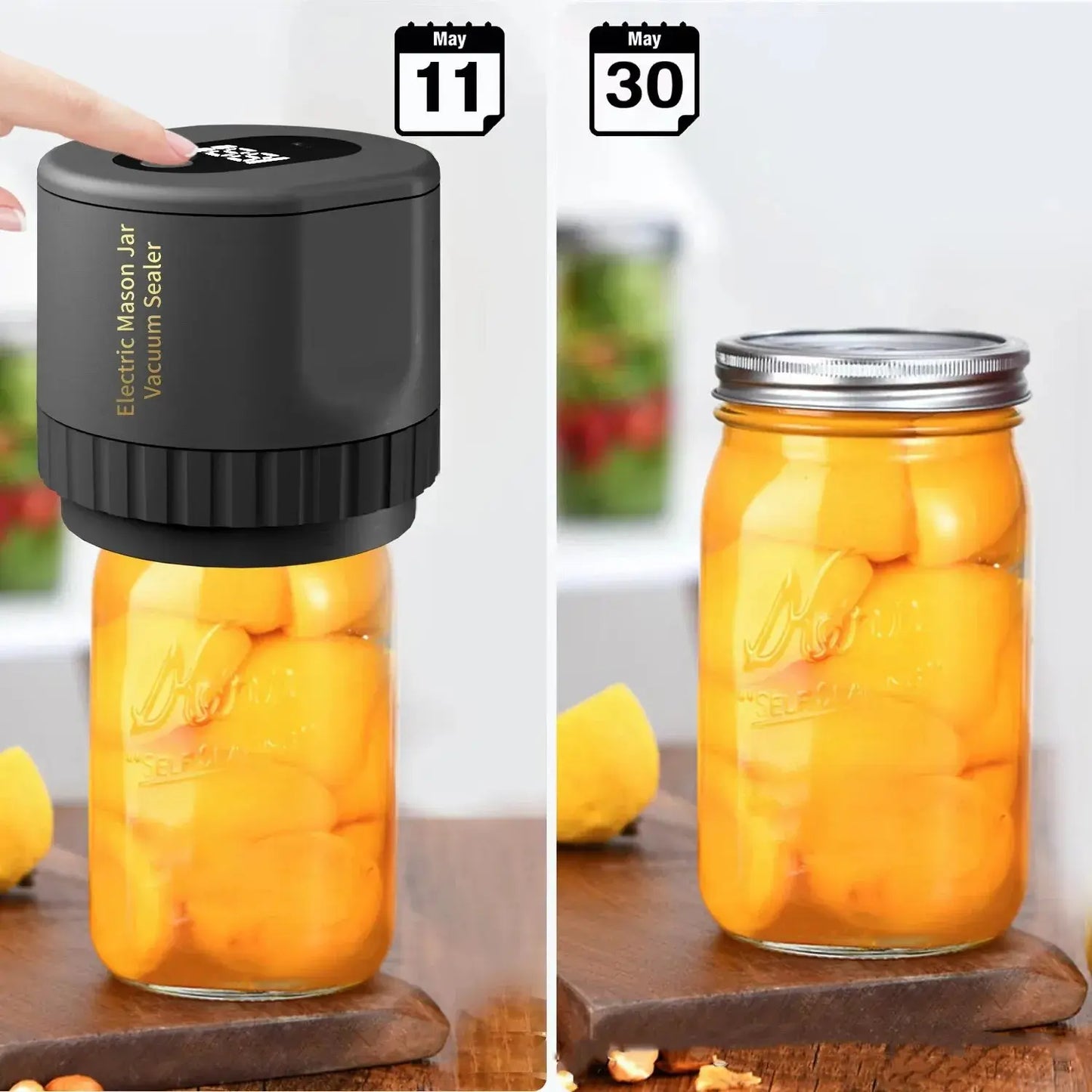 Electric Mason Jar Vacuum Sealer – Automatic, Cordless & 10 Lids Included 🚀