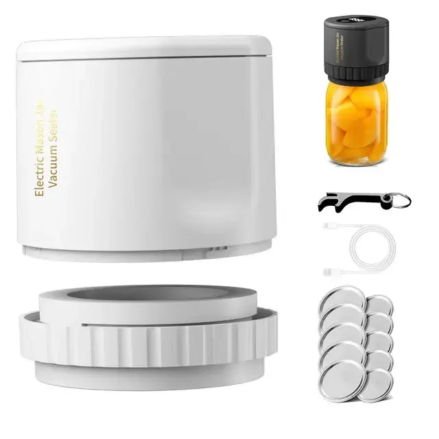 Electric Mason Jar Vacuum Sealer – Automatic, Cordless & 10 Lids Included 🚀