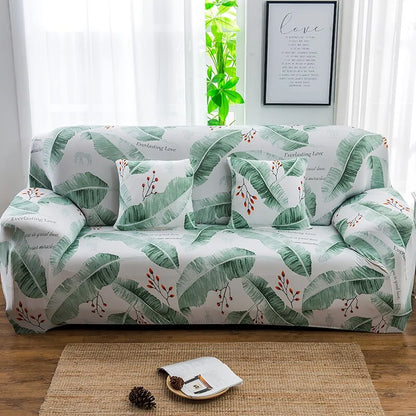 Tropical Leaves Sofa Pillow Covers | Spandex & Polyester Decorative Cushion Covers 43x43cm