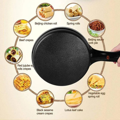 Mini Electric Cooking Pan – Nonstick Crepe Maker Griddle with Automatic Temperature Control