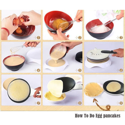 Mini Electric Cooking Pan – Nonstick Crepe Maker Griddle with Automatic Temperature Control