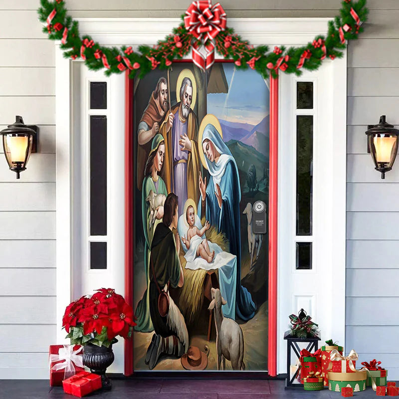 "Christmas Door Decoration | American Style Woven Tapestry – Multiple Colors"