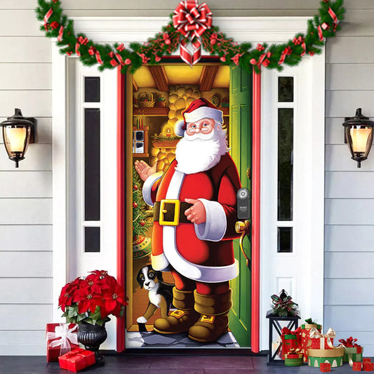 "Christmas Door Decoration | American Style Woven Tapestry – Multiple Colors"