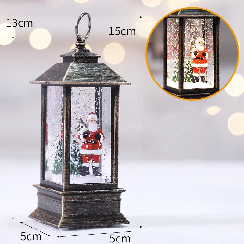 Christmas Telephone Booth Old Man Small Oil Lamp Ornaments