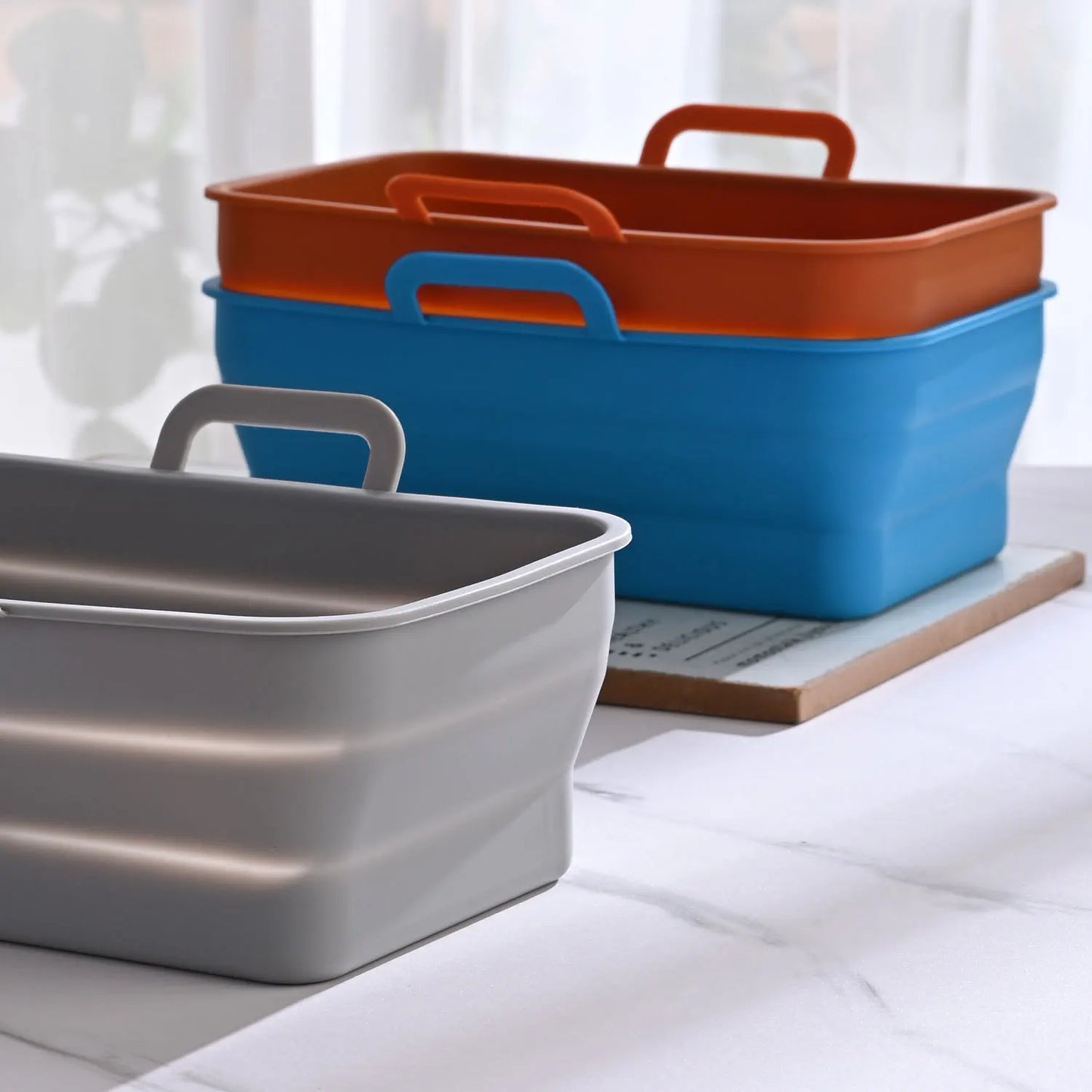 Rectangular Air Fryer Baking Pan – Silicone, Collapsible, Easy to Clean