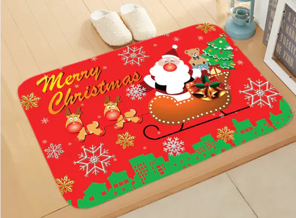 Christmas Picture Absorbent Bathroom Mat | Festive Non-Slip Rug for Holiday Decor"