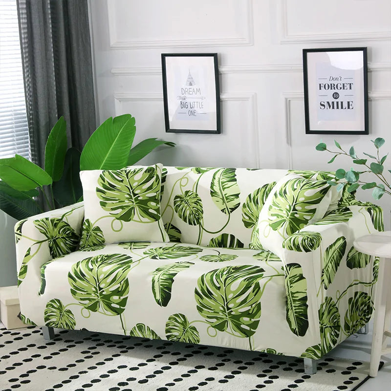 Tropical Leaves Sofa Pillow Covers | Spandex & Polyester Decorative Cushion Covers 43x43cm