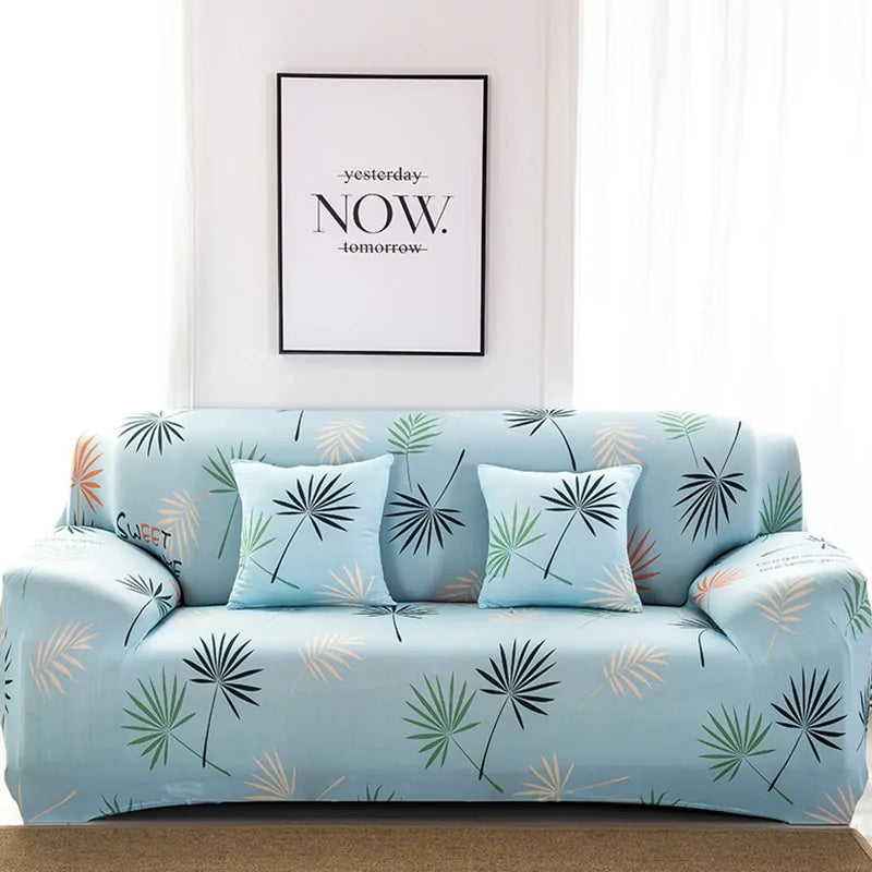 Tropical Leaves Sofa Pillow Covers | Spandex & Polyester Decorative Cushion Covers 43x43cm