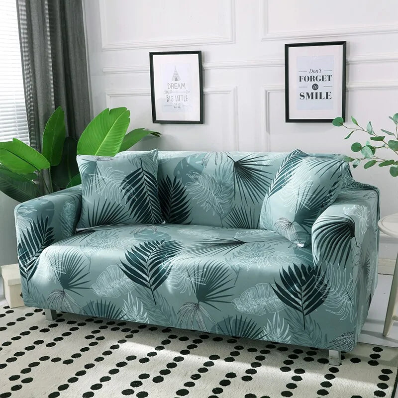 Tropical Leaves Sofa Pillow Covers | Spandex & Polyester Decorative Cushion Covers 43x43cm