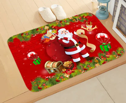 Christmas Picture Absorbent Bathroom Mat | Festive Non-Slip Rug for Holiday Decor"