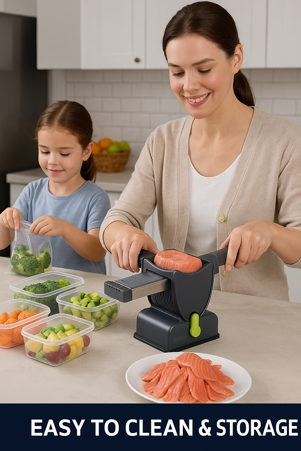 Kitchory Fresh Meat Slicer – 17 Stainless Steel Blades, Adjustable 2mm & 4mm Thickness, Dishwasher-Safe, Compact Design