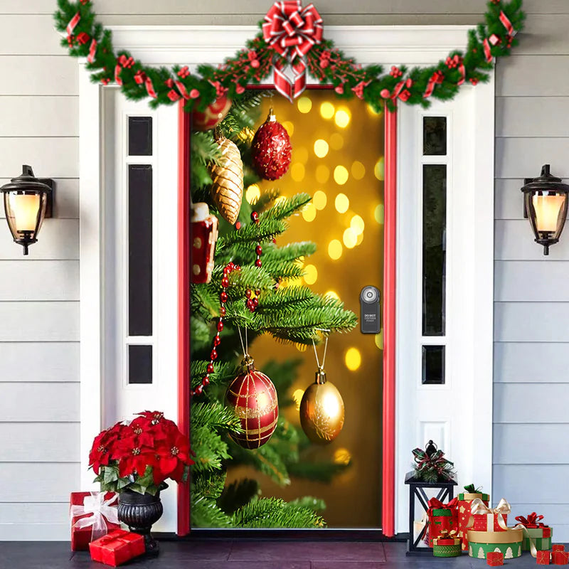 "Christmas Door Decoration | American Style Woven Tapestry – Multiple Colors"