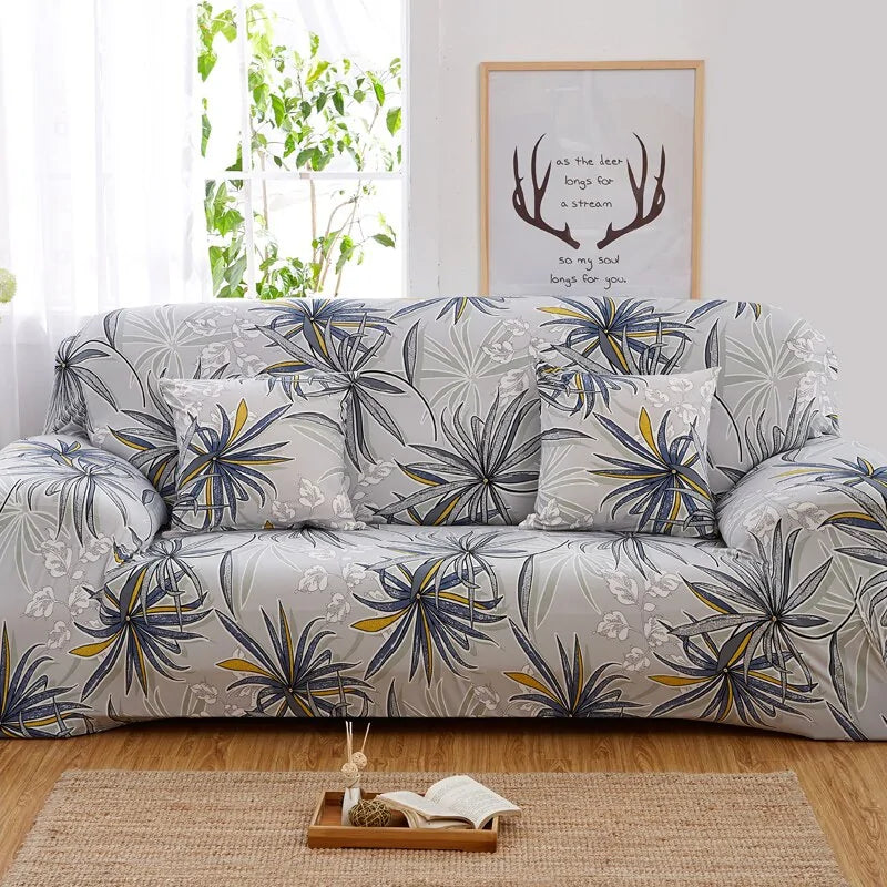 Tropical Leaves Sofa Pillow Covers | Spandex & Polyester Decorative Cushion Covers 43x43cm