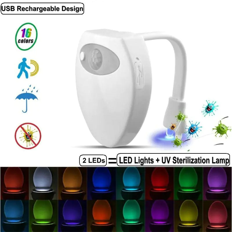 Toilet Night Light for Bathroom | Motion Sensor, Adjustable Color, USB Rechargeable