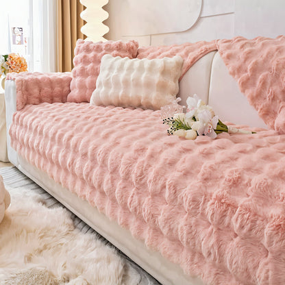 Super Soft Shaggy Plush Sofa Cover - Non-Slip, Ultra Cozy & Stylish Couch Protector