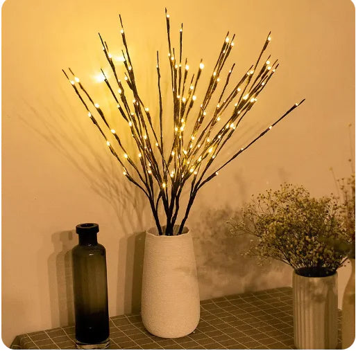 "Nordic Glow Decorative Twig Tree Lights – 20 LED Battery-Operated Minimalist Decor