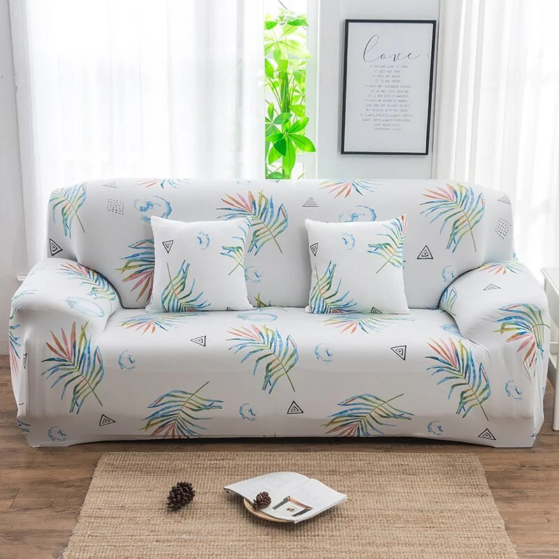 Tropical Leaves Sofa Pillow Covers | Spandex & Polyester Decorative Cushion Covers 43x43cm