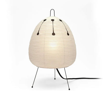 Nordic Japanese Rice Paper Table Lamp – Minimalist Design with 3-Tone Dimming