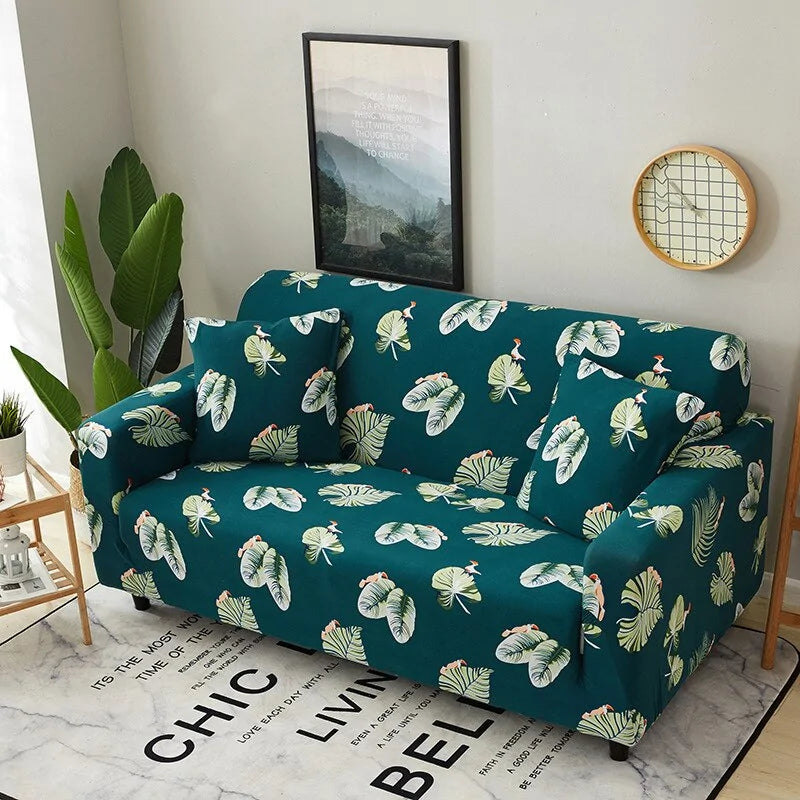 Tropical Leaves Sofa Pillow Covers | Spandex & Polyester Decorative Cushion Covers 43x43cm